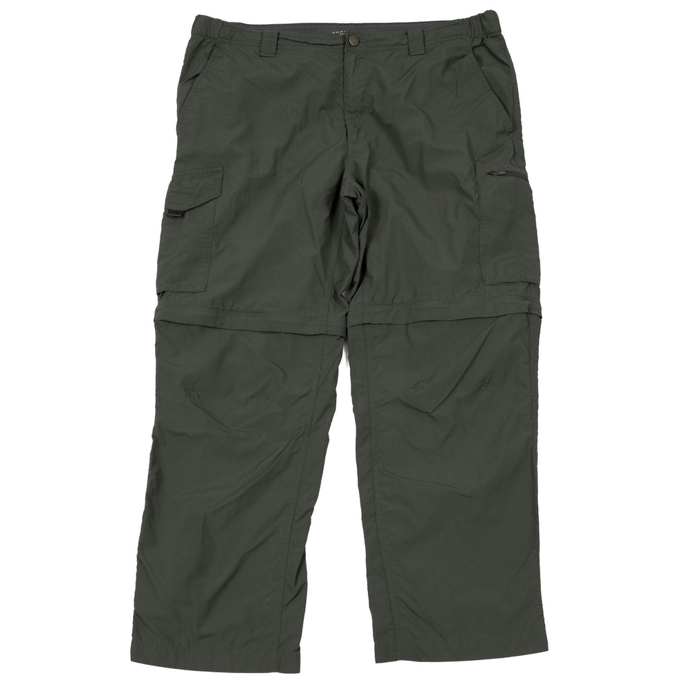 Columbia Omni Shade Convertible Hiking Pants Mens 40x30 (39x29) Green Zip Cargo